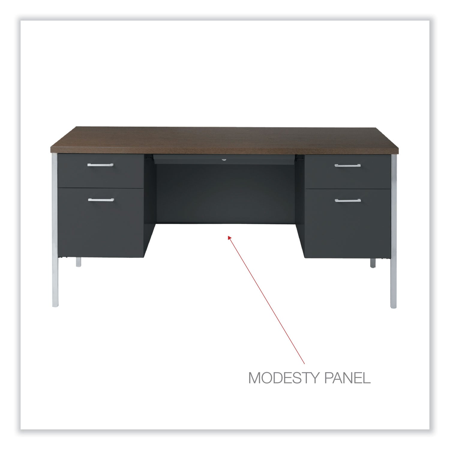 double-pedestal-steel-desk-60-x-30-x-295-mocha-black-chrome-plated-legs_alesd6030bm - 6