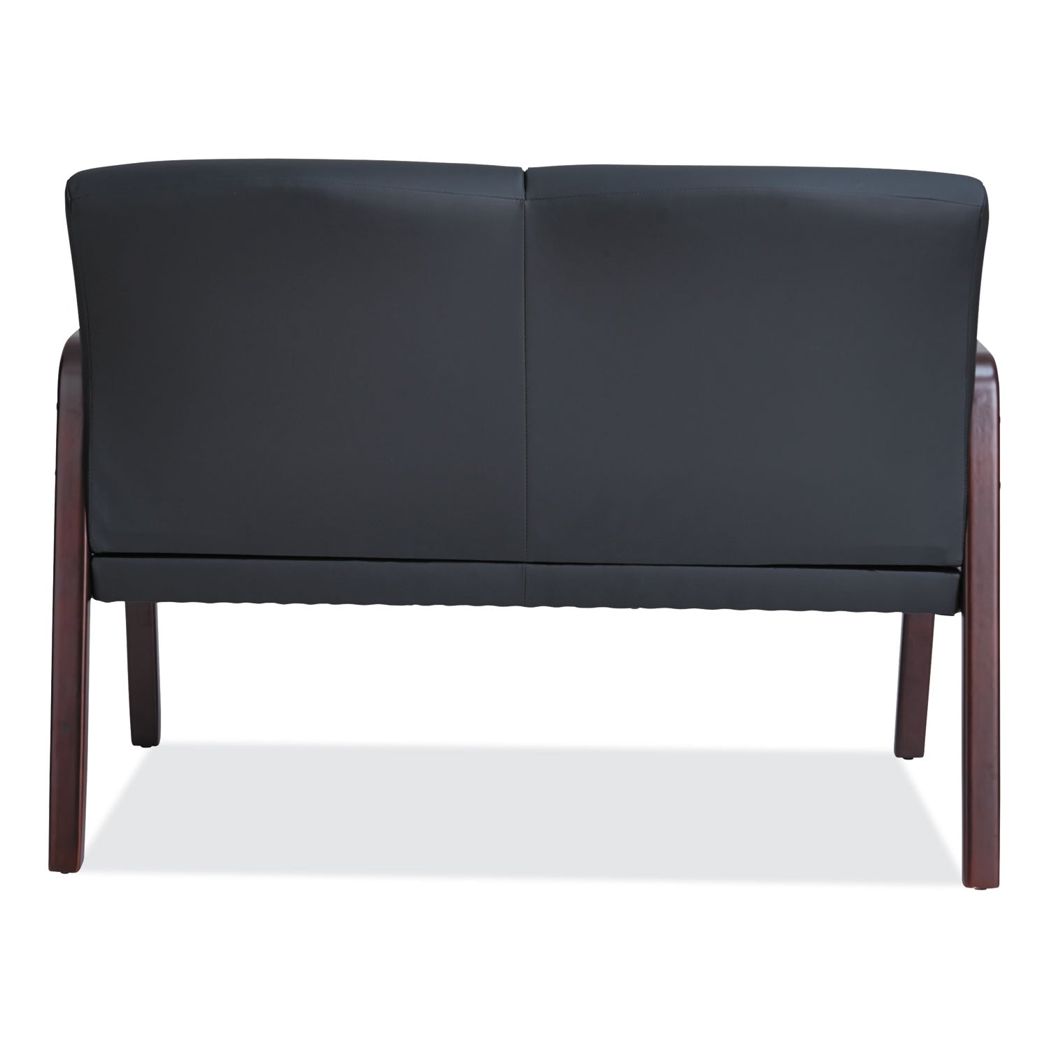 Alera Reception Lounge Series Wood Loveseat, 44.88w x 26.13d x 33h, Black/Mahogany - 