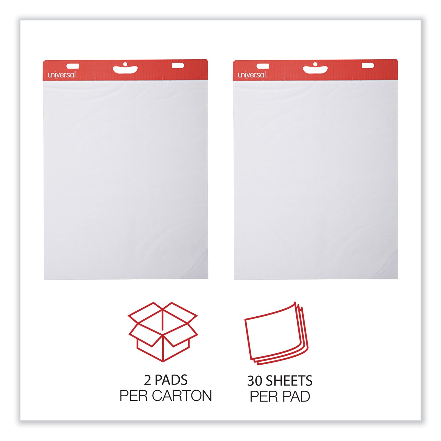 Self-Stick Easel Pad, Unruled, 25 x 30, White, 30 Sheets, 2/Carton - 