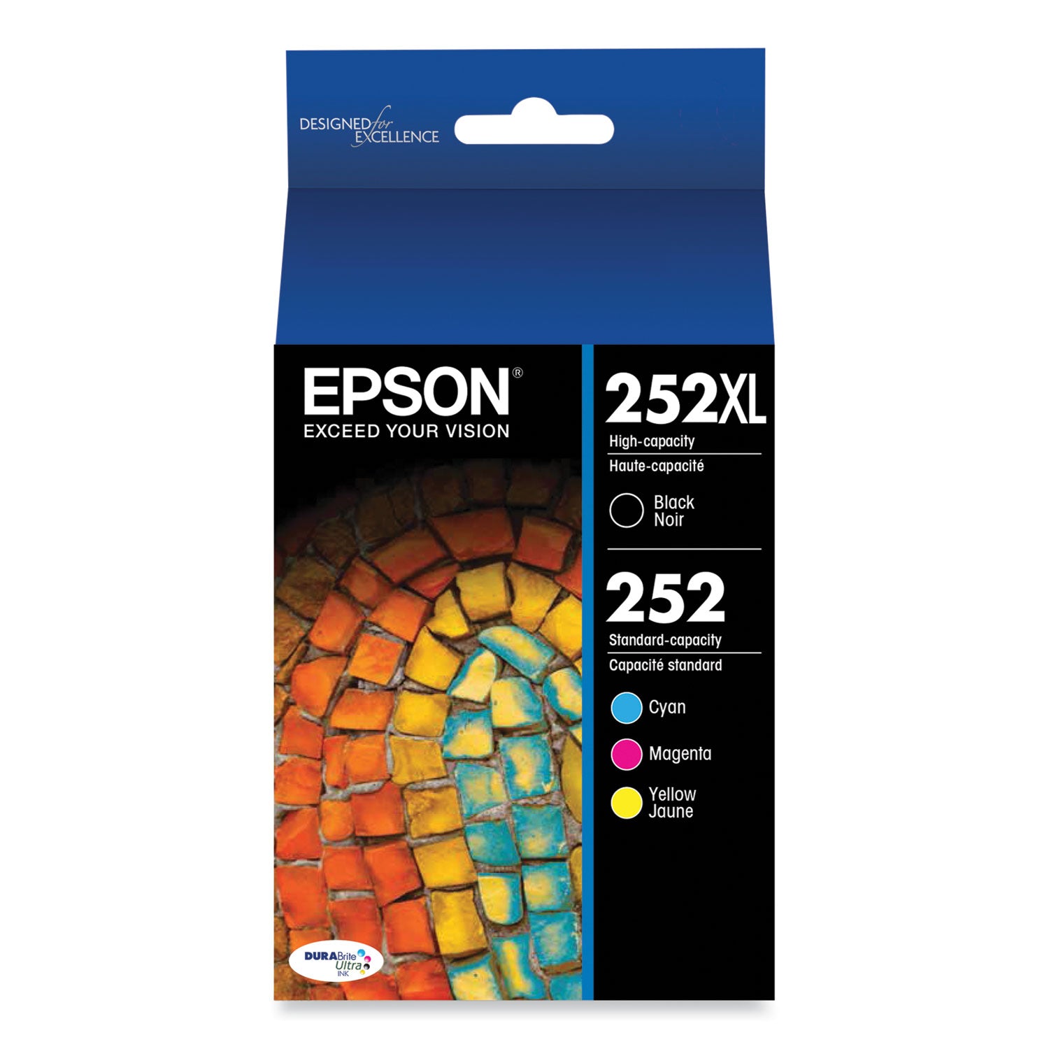 t252xl-bcs-252xl-durabrite-ultra-high-yield-ink-1100-page-yield-black-cyan-magenta-yellow_epst252xlbcs - 1