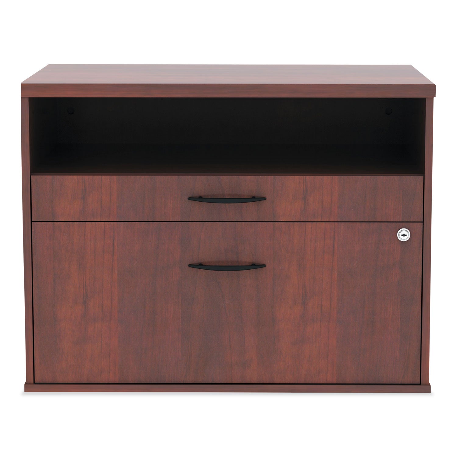 alera-open-office-desk-series-low-file-cabinet-credenza-2-drawer-pencil-file-legal-letter-1-shelfcherry295x1913x2288_alels583020mc - 7