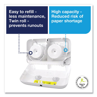 Elevation Coreless High Capacity Bath Tissue Dispenser, 14.17 x 5.08 x 8.23, White
