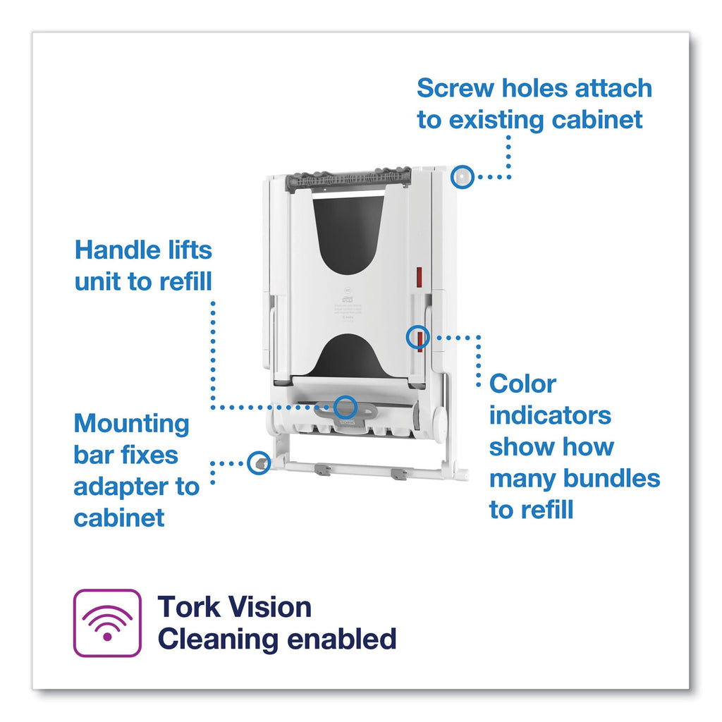 PeakServe Continuous Recessed Cabinet Hand Towel Adapter, 14.37 x 4.29 x 20.35, White