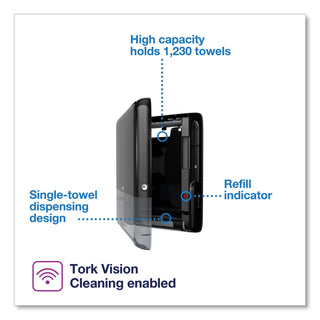 PeakServe Continuous Hand Towel Dispenser, 14.44 x 3.97 x 19.3, Black