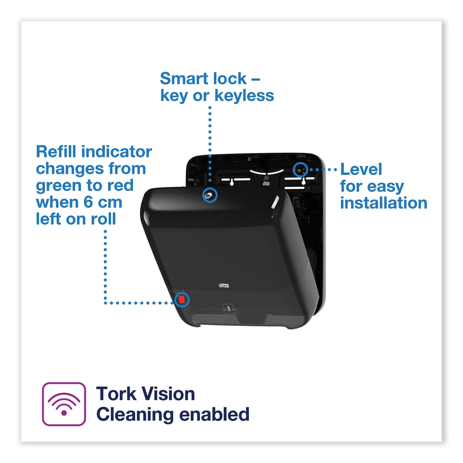 Elevation Matic Hand Towel Roll Dispenser, 13.2 x 8.1 x 14.65, Black
