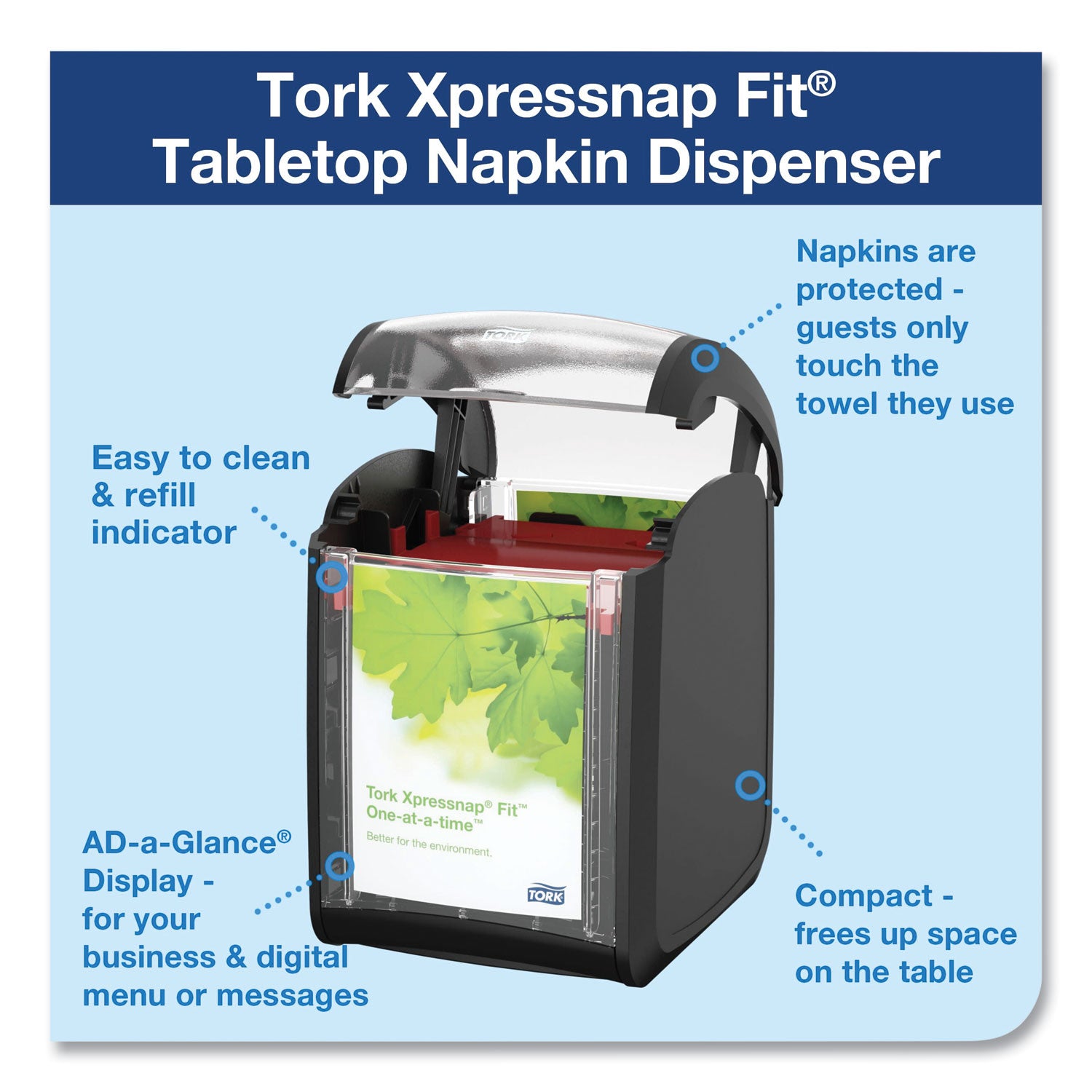 xpressnap-fit-napkin-dispenser-tabletop-44-x-56-x-67-black_trk7232000 - 2