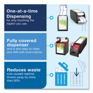 Xpressnap Fit Napkin Dispenser, Countertop, 4.8 x 12.8 x 5.6, Black