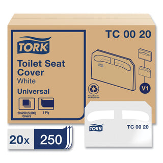 Toilet Seat Cover, Half-Fold, 14.5 x 17, White, 250/Pack, 20 Packs/Carton