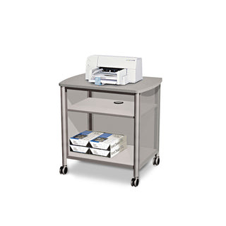 Impromptu Deskside Machine Stand, Metal, 3 Shelves, 100 lb Capacity, 26.25" x 21" x 26.5", Gray - 