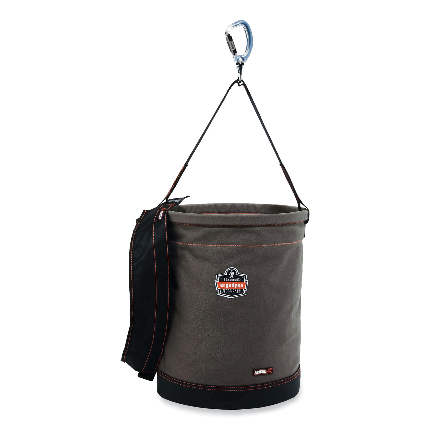 Arsenal 5945T Extra-Large Swiveling Carabiner Canvas Hoist Bucket and Top, 150 lb, Gray, Ships in 1-3 Business Days