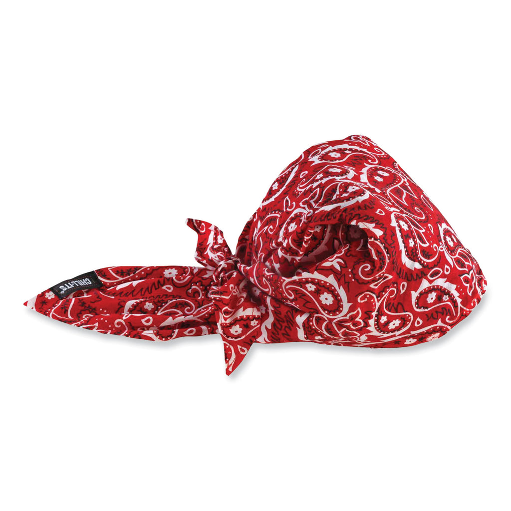 Chill-Its 6710CT Cooling PVA Tie Bandana Triangle Hat, One Size Fits Most, Red Western, Ships in 1-3 Business Days