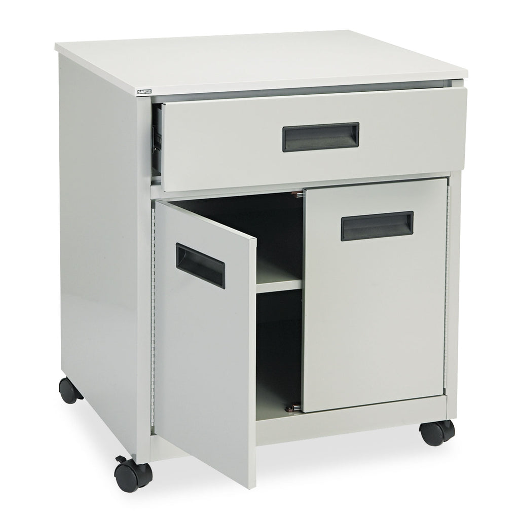 Steel Machine Stand with Pullout Drawer, Engineered Wood, 3 Shelves, 1 Drawer, 25" x 20" x 29.75", Gray
