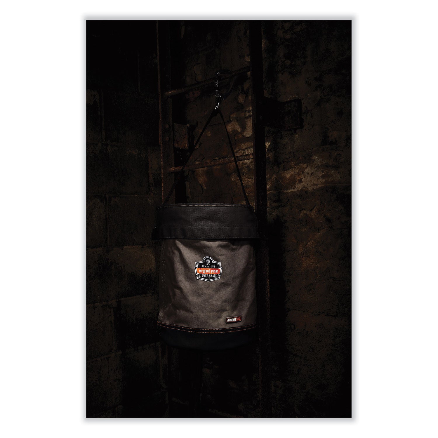 Arsenal 5940T Swiveling Carabiner Canvas Hoist Bucket and Top, 150 lb, Gray, Ships in 1-3 Business Days