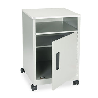 Safco Steel Compact Machine Stand - 200 lb Load Capacity - Hinged Door - 27.4" Height x 17.3" Width x 17.3" Depth - Floor - Laminate - Steel - Gray
