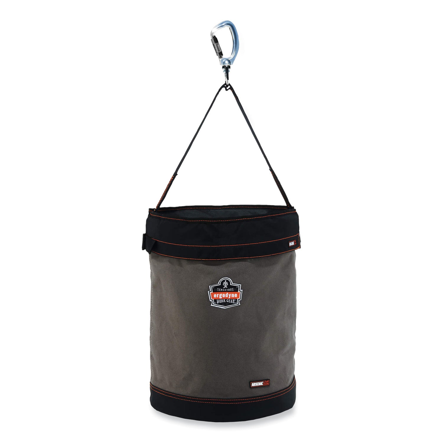 arsenal-5945t-extra-large-swiveling-carabiner-canvas-hoist-bucket-and-top-150-lb-gray-ships-in-1-3-business-days_ego14845 - 1