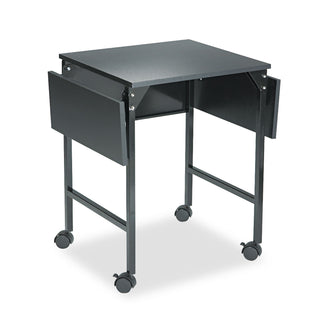 Safco Drop Leaves Machine Stand - 150 lb Load Capacity - 26.9" Height x 36" Width x 18" Depth - Floor - Laminate - Steel - Black