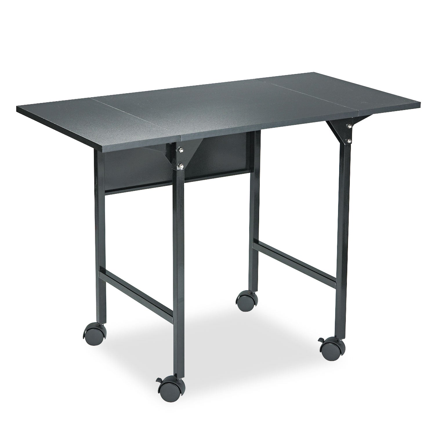 Safco Drop Leaves Machine Stand - 150 lb Load Capacity - 26.9" Height x 36" Width x 18" Depth - Floor - Laminate - Steel - Black