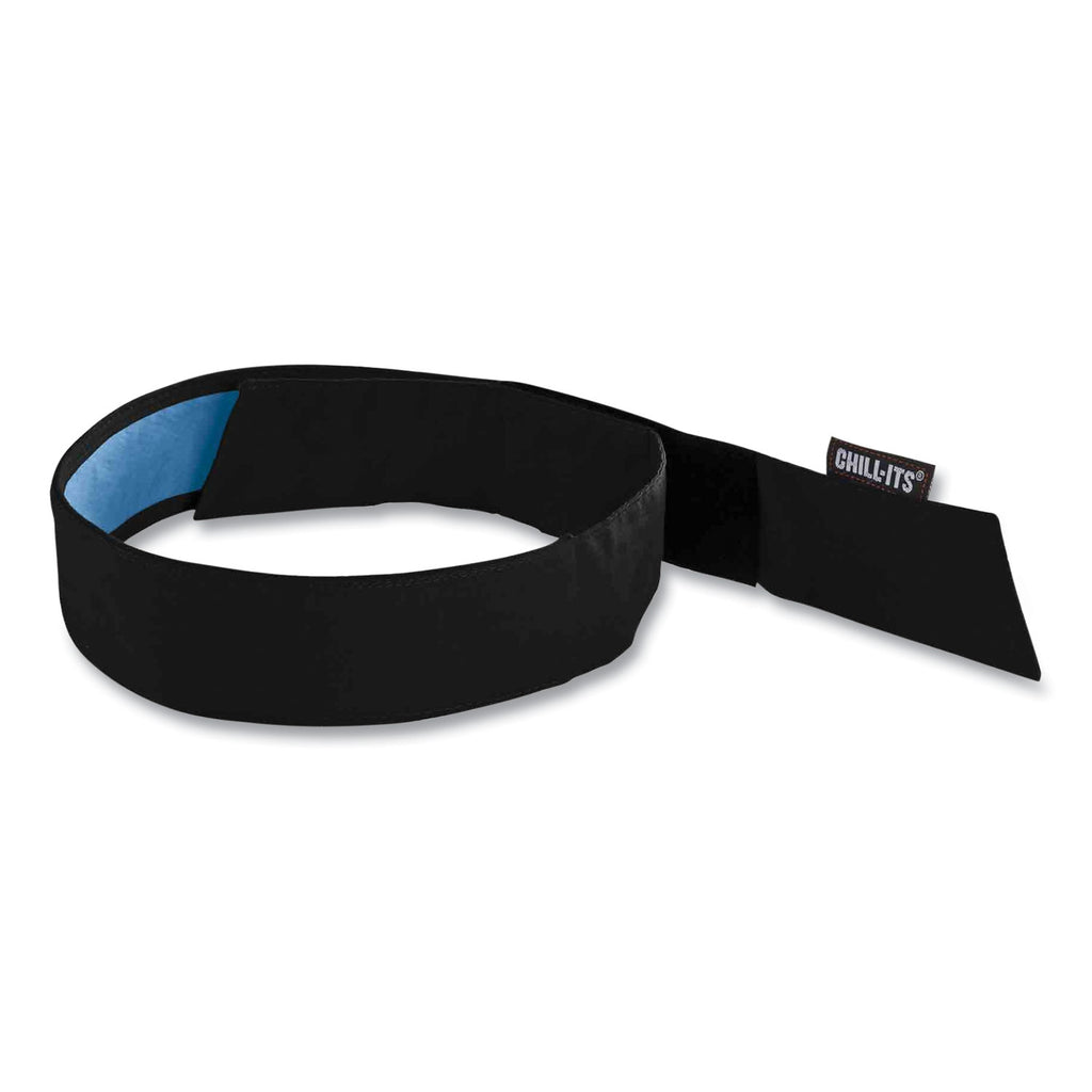 chill-its-6705ct-cooling-pva-hook-and-loop-bandana-headband-one-size-fits-most-black-ships-in-1-3-business-days_ego12580 - 1