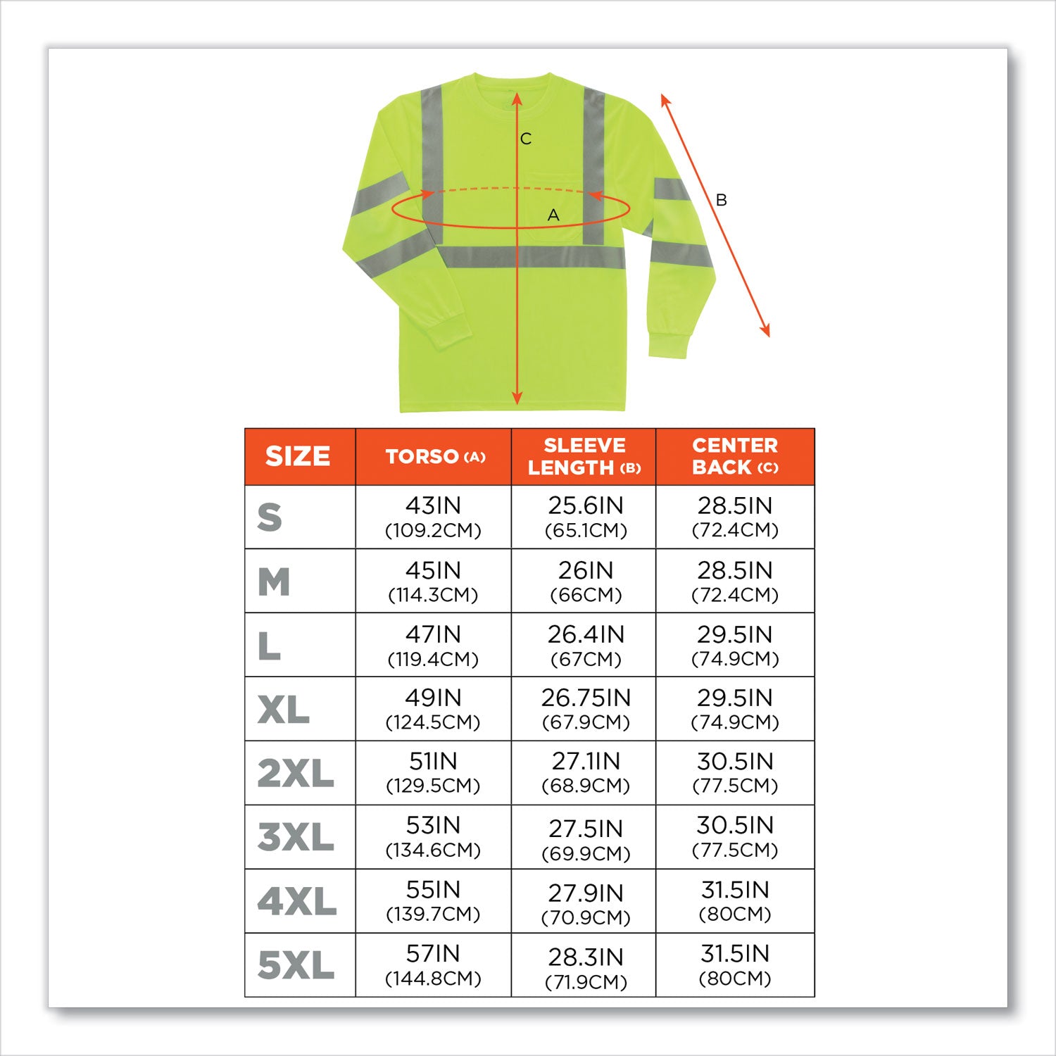 GloWear 8391 Class 3 Hi-Vis Long Sleeve Shirt, Polyester, Lime, Small, Ships in 1-3 Business Days