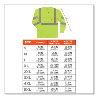 GloWear 8391 Class 3 Hi-Vis Long Sleeve Shirt, Polyester, Lime, Small, Ships in 1-3 Business Days