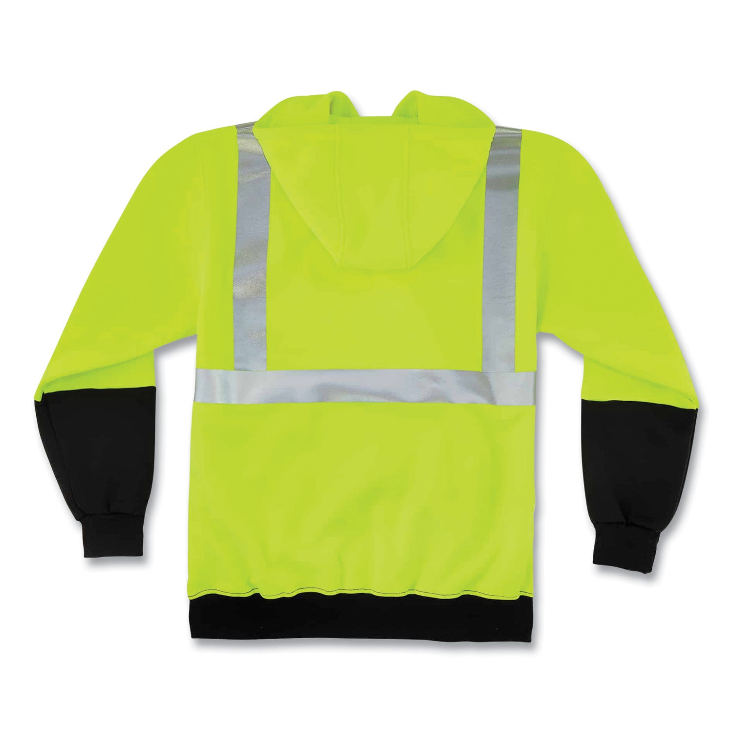 glowear-8293-hi-vis-class-2-hooded-sweatshirt-black-bottom-polar-fleece-small-lime-ships-in-1-3-business-days_ego21689 - 2