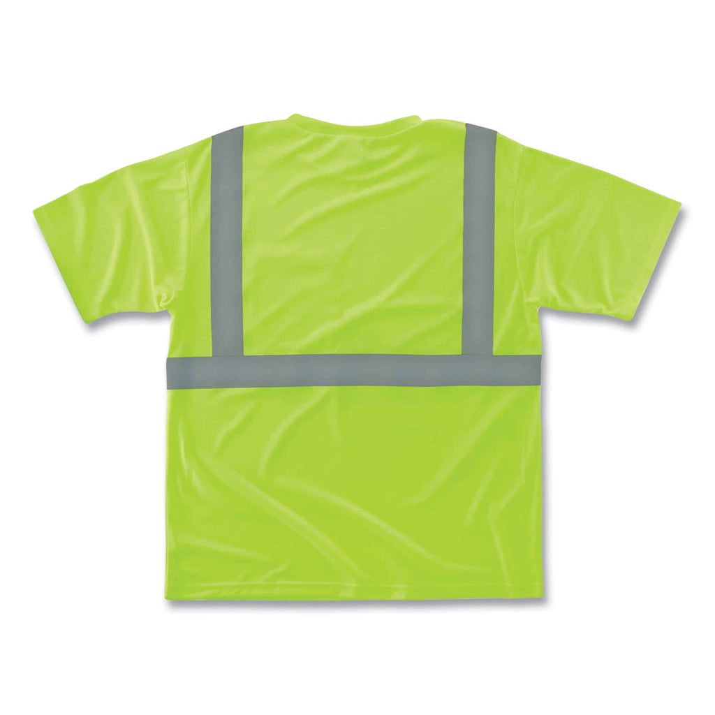GloWear 8289 Class 2 Hi-Vis T-Shirt, Polyester, Lime, X-Large, Ships in 1-3 Business Days