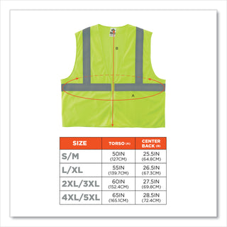 GloWear 8205Z Class 2 Super Economy Mesh Vest, Polyester, Lime, Small/Medium, Ships in 1-3 Business Days