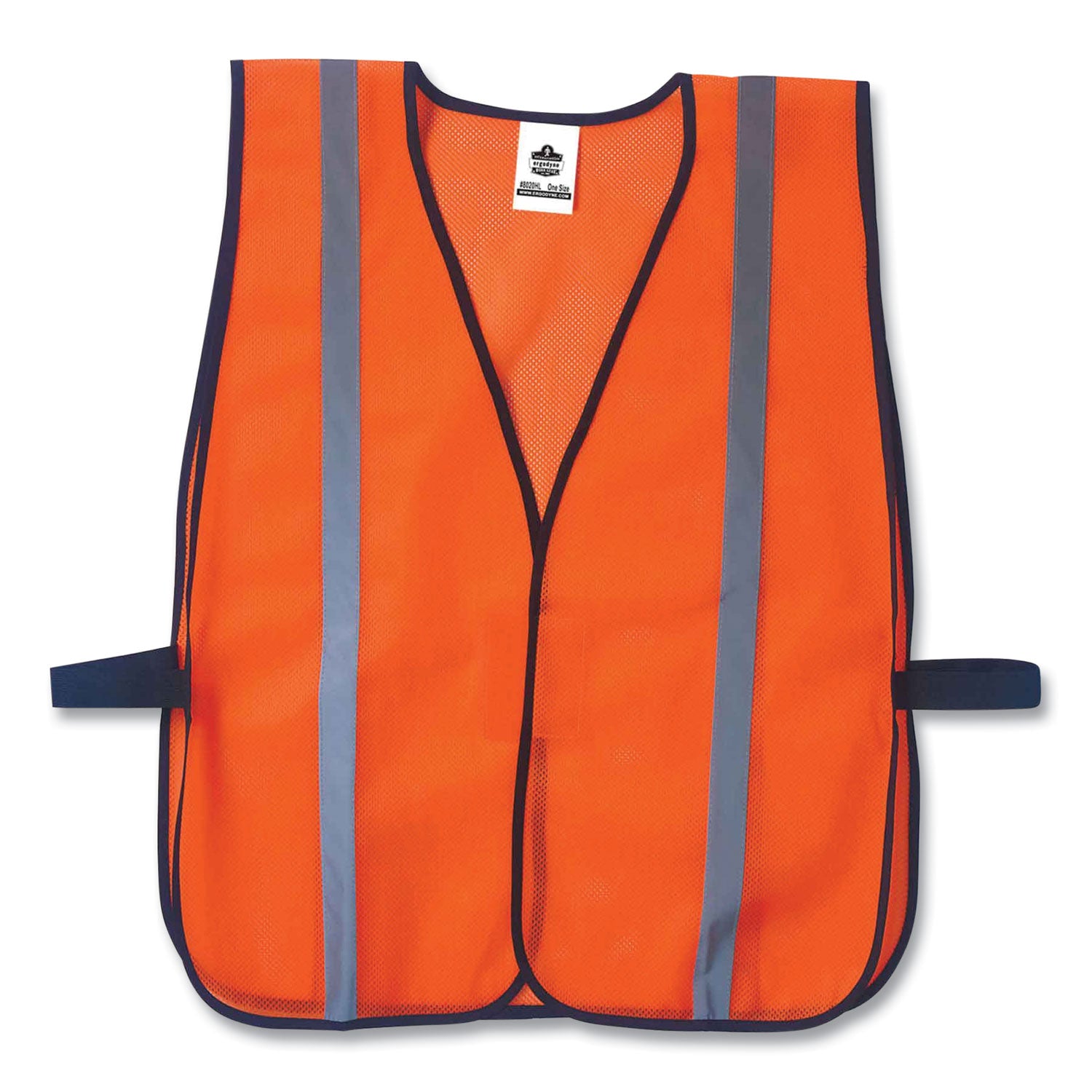 GloWear 8020HL Non-Certified Standard Vest, Polyester, One Size Fits Most, Orange, Ships in 1-3 Business Days