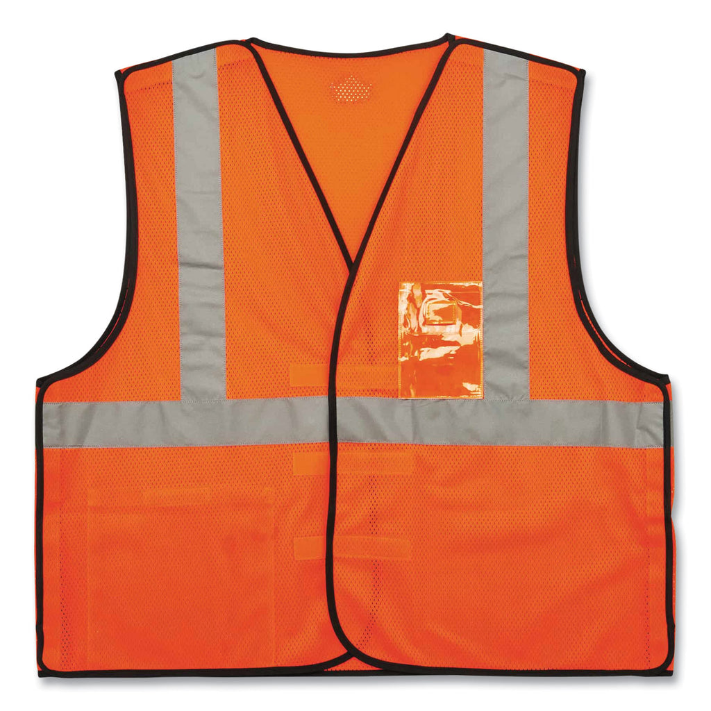 GloWear 8216BA Class 2 Breakaway Mesh ID Holder Vest, Polyester, Small/Medium, Orange, Ships in 1-3 Business Days
