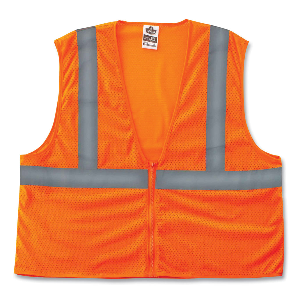 GloWear 8205Z Class 2 Super Economy Mesh Vest, Polyester, Orange, Small/Medium, Ships in 1-3 Business Days