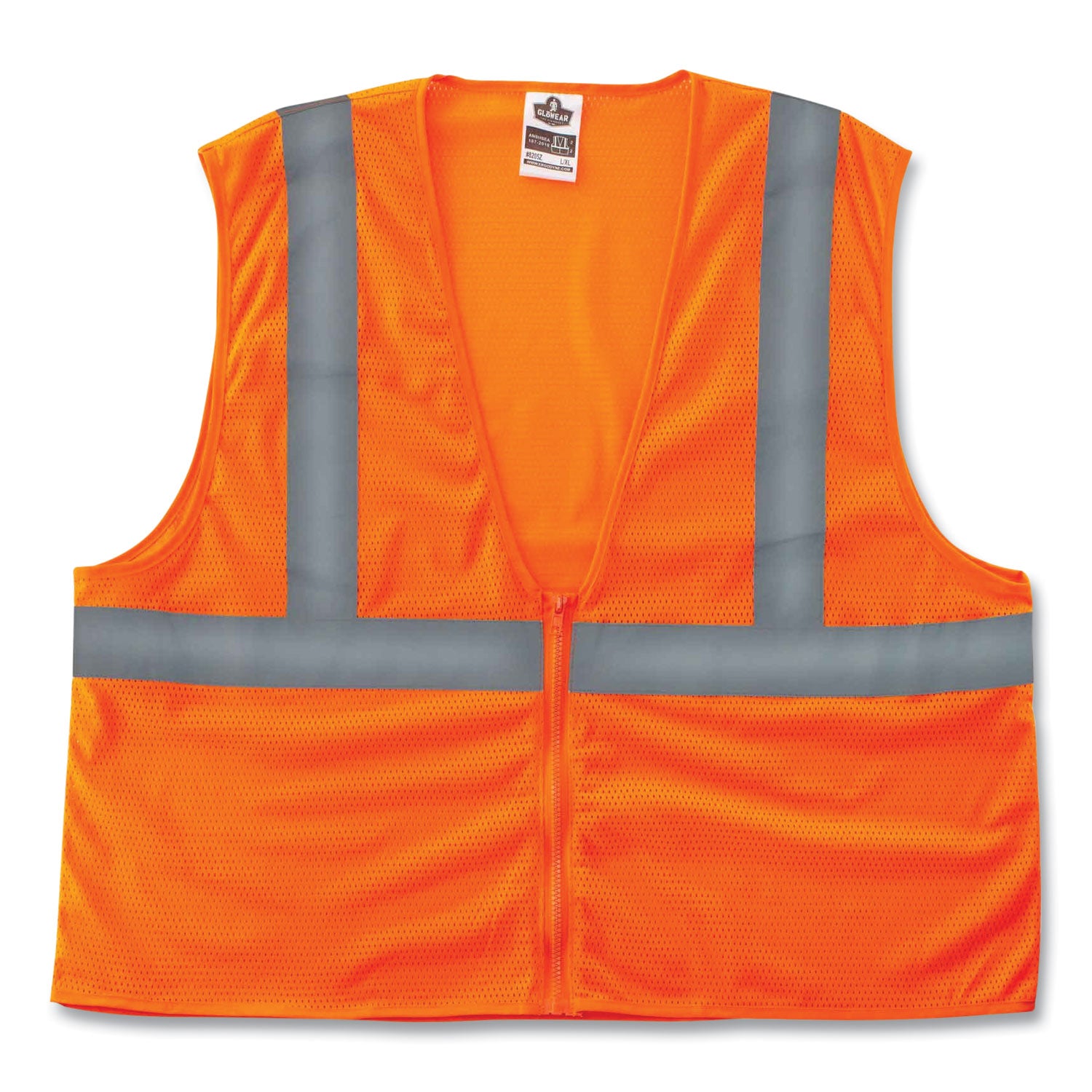 GloWear 8205Z Class 2 Super Economy Mesh Vest, Polyester, Orange, Small/Medium, Ships in 1-3 Business Days