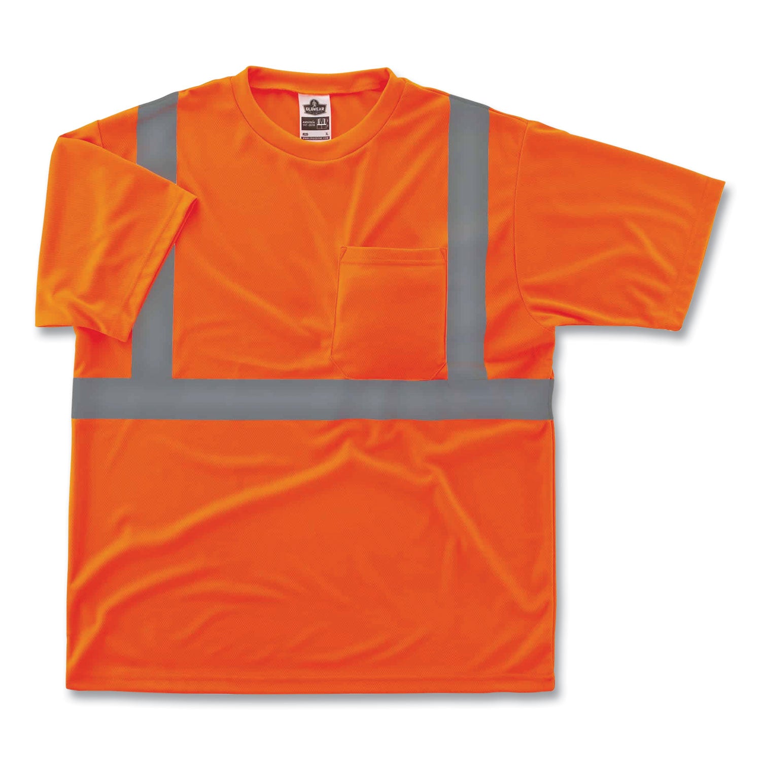 glowear-8289-class-2-hi-vis-t-shirt-polyester-orange-5x-large-ships-in-1-3-business-days_ego21519 - 2