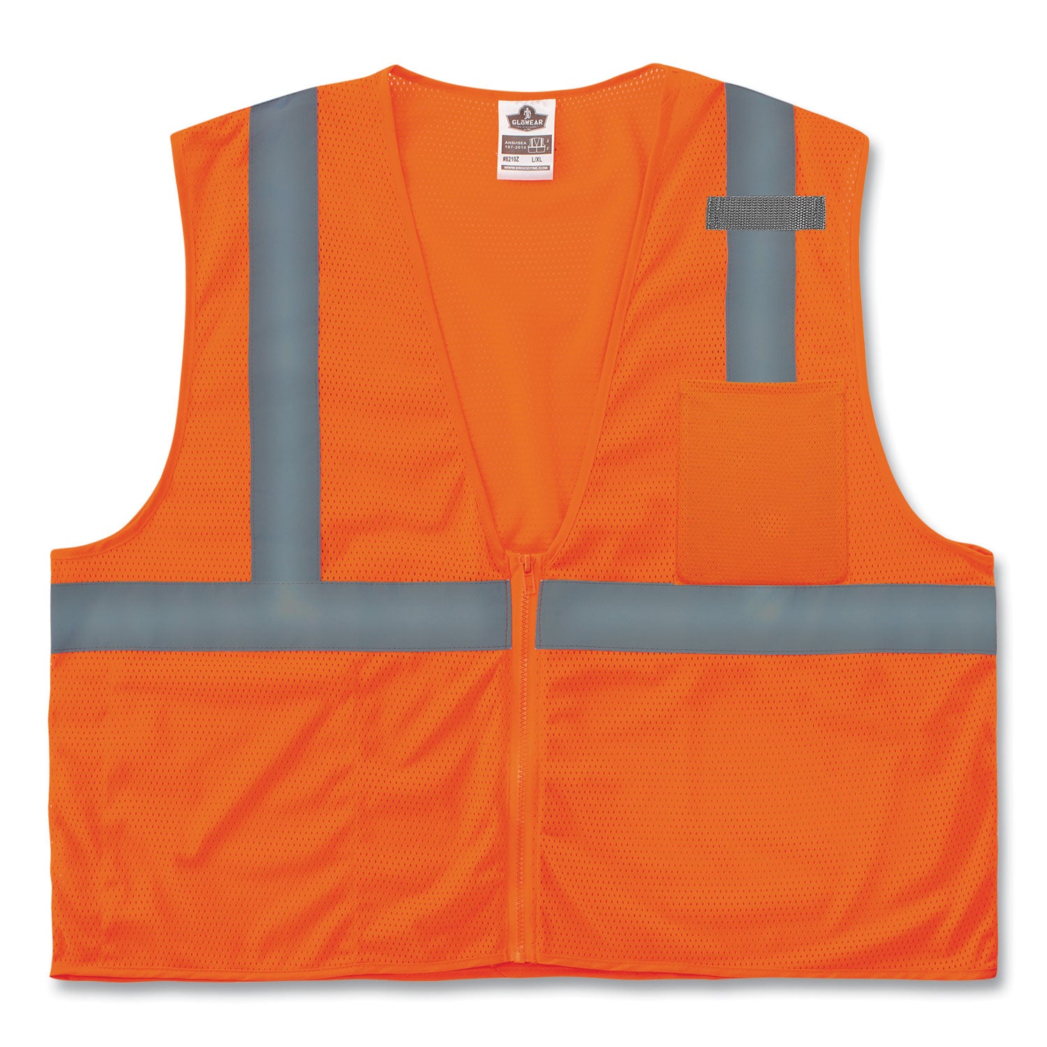 GloWear 8210Z Class 2 Economy Mesh Vest, Polyester, Orange, Small/Medium, Ships in 1-3 Business Days
