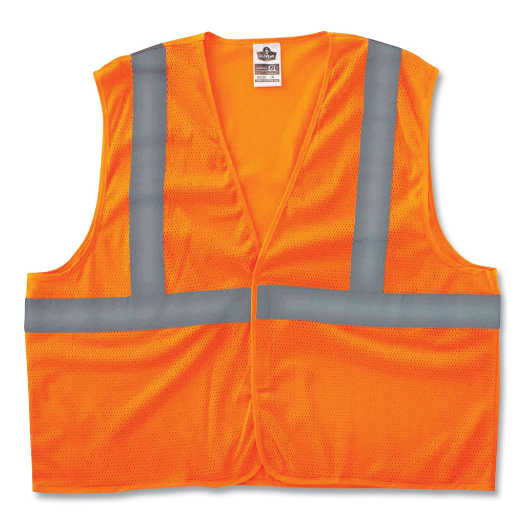 GloWear 8205HL Class 2 Super Economy Mesh Vest, Polyester, Orange, X-Small, Ships in 1-3 Business Days