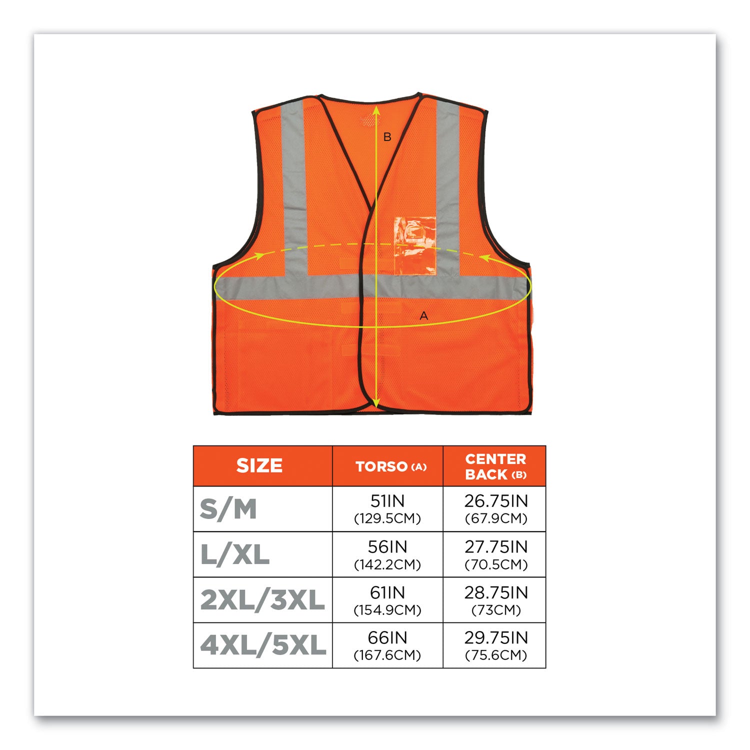 GloWear 8216BA Class 2 Breakaway Mesh ID Holder Vest, Polyester, Large/X-Large, Orange, Ships in 1-3 Business Days