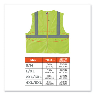GloWear 8205Z Class 2 Super Economy Mesh Vest, Polyester, Lime, 4X-Large/5X-Large, Ships in 1-3 Business Days
