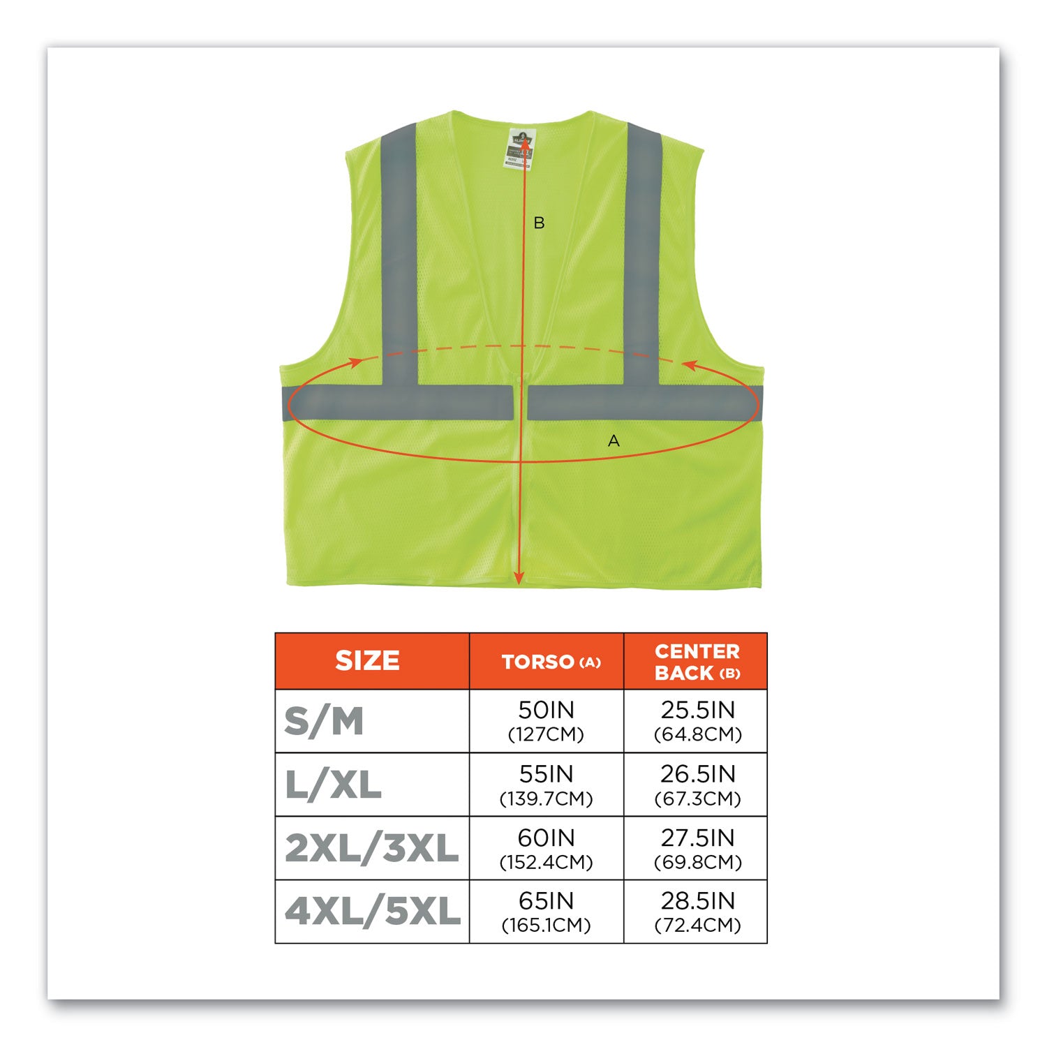 GloWear 8205Z Class 2 Super Economy Mesh Vest, Polyester, Lime, 4X-Large/5X-Large, Ships in 1-3 Business Days