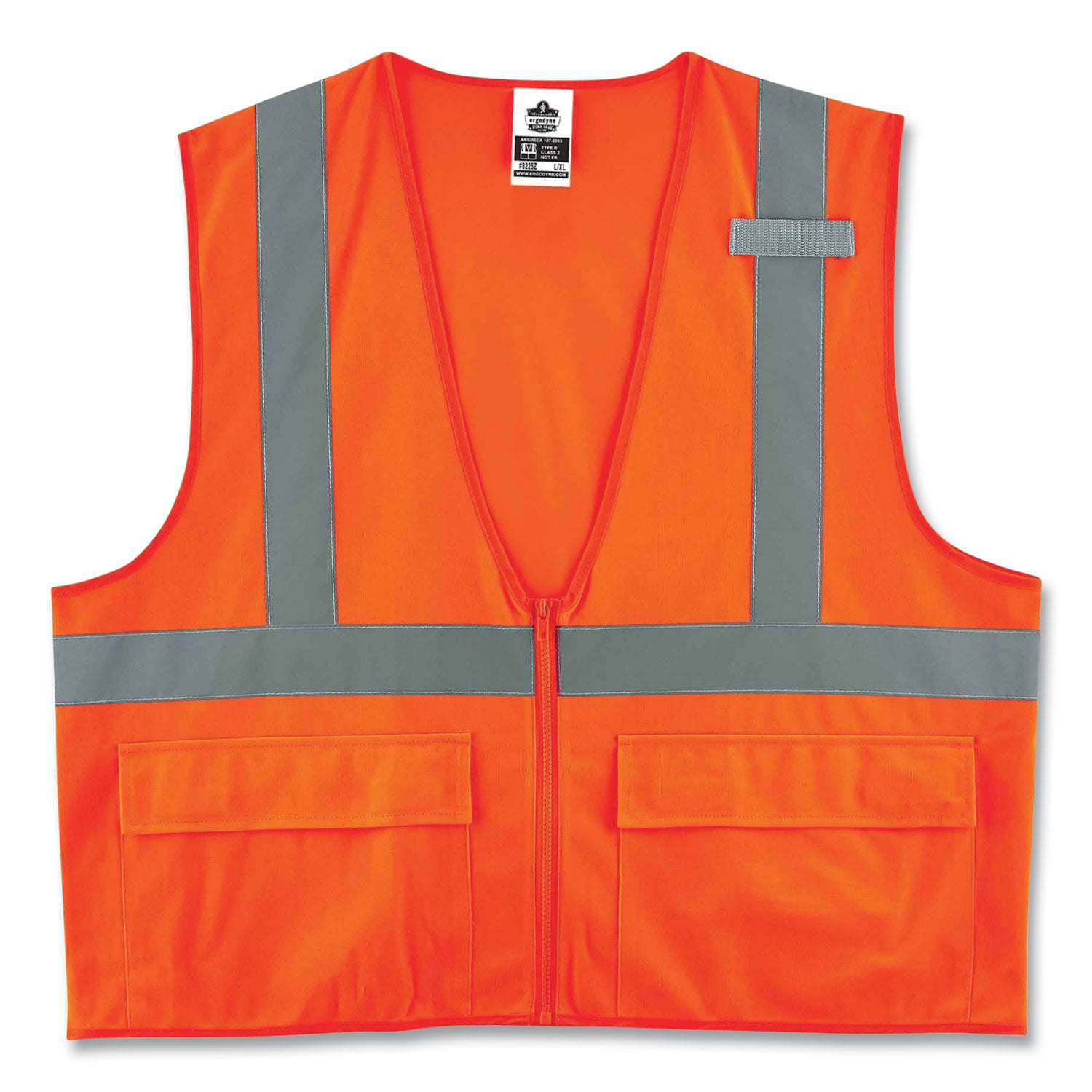 GloWear 8225Z Class 2 Standard Solid Vest, Polyester, Orange, Large/-Large, Ships in 1-3 Business Days
