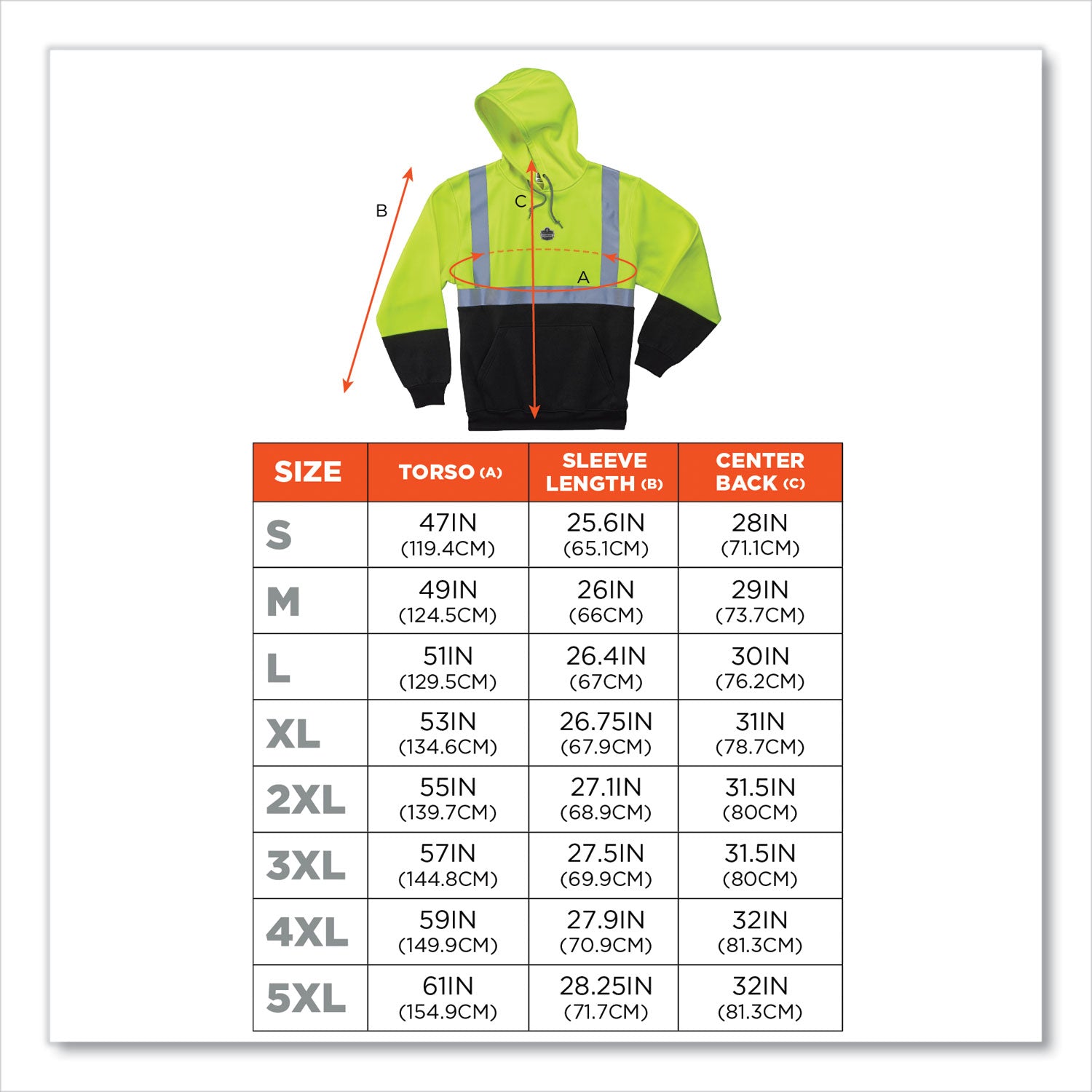 GloWear 8293 Hi-Vis Class 2 Hooded Sweatshirt Black Bottom, Polar Fleece, Small, Lime, Ships in 1-3 Business Days