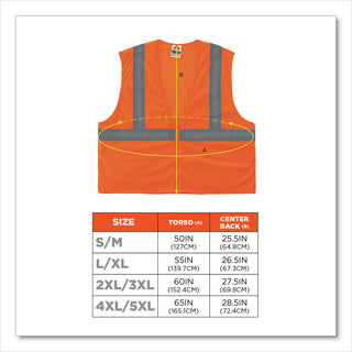 GloWear 8205Z Class 2 Super Economy Mesh Vest, Polyester, Orange, Small/Medium, Ships in 1-3 Business Days