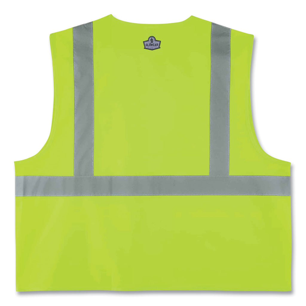 GloWear 8225Z Class 2 Standard Solid Vest, Polyester, Lime, 4X-Large/5X-Large, Ships in 1-3 Business Days