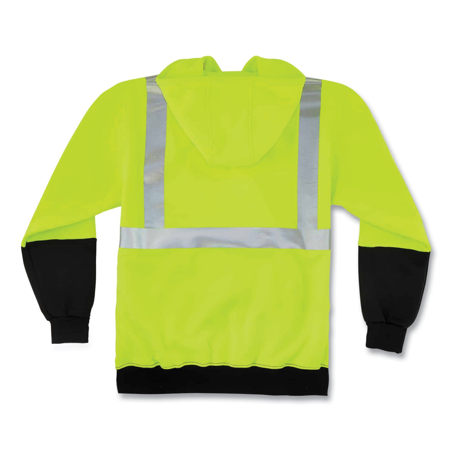 glowear-8293-hi-vis-class-2-hooded-sweatshirt-black-bottom-polar-fleece-small-lime-ships-in-1-3-business-days_ego21682 - 3