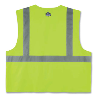 GloWear 8225HL Class 2 Standard Solid Hook and Loop Vest, Polyester, Lime, 4X-Large/5X-Large, Ships in 1-3 Business Days