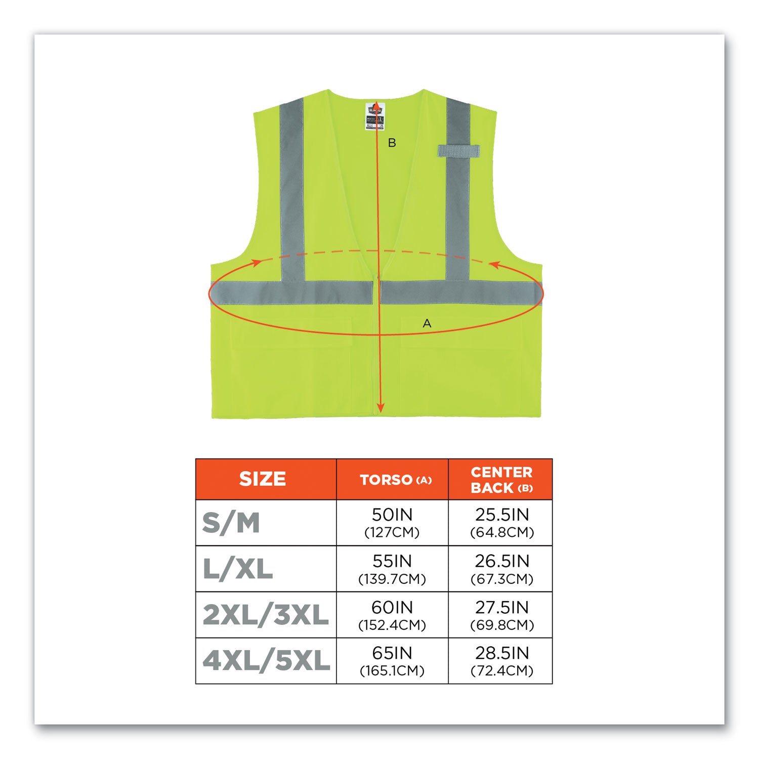 GloWear 8225Z Class 2 Standard Solid Vest, Polyester, Lime, Large/X-Large, Ships in 1-3 Business Days