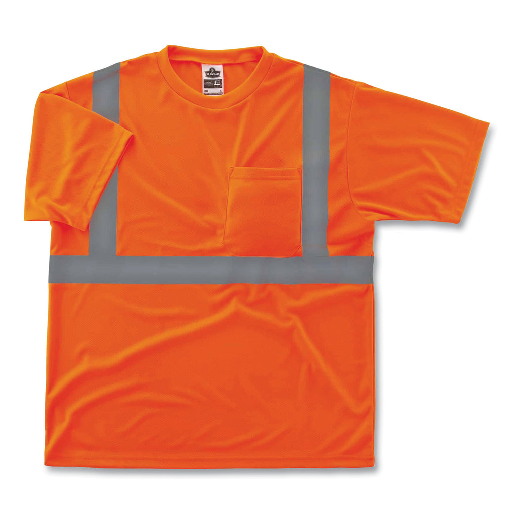 GloWear 8289 Class 2 Hi-Vis T-Shirt, Polyester, Orange, Small, Ships in 1-3 Business Days