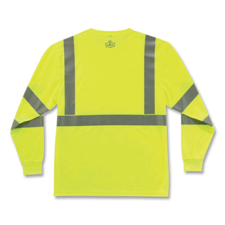 GloWear 8391 Class 3 Hi-Vis Long Sleeve Shirt, Polyester, Lime, Large, Ships in 1-3 Business Days