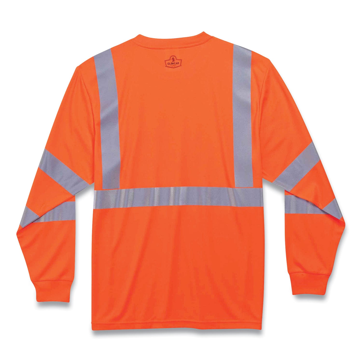 GloWear 8391 Class 3 Hi-Vis Long Sleeve Shirt, Polyester, Orange, Large, Ships in 1-3 Business Days