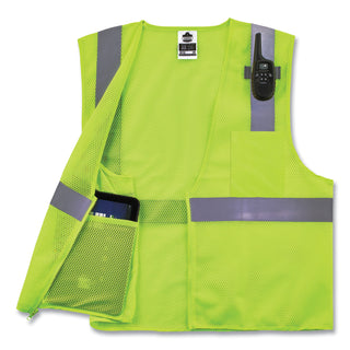 GloWear 8210Z Class 2 Economy Mesh Vest, Polyester, Lime, Small/Medium, Ships in 1-3 Business Days