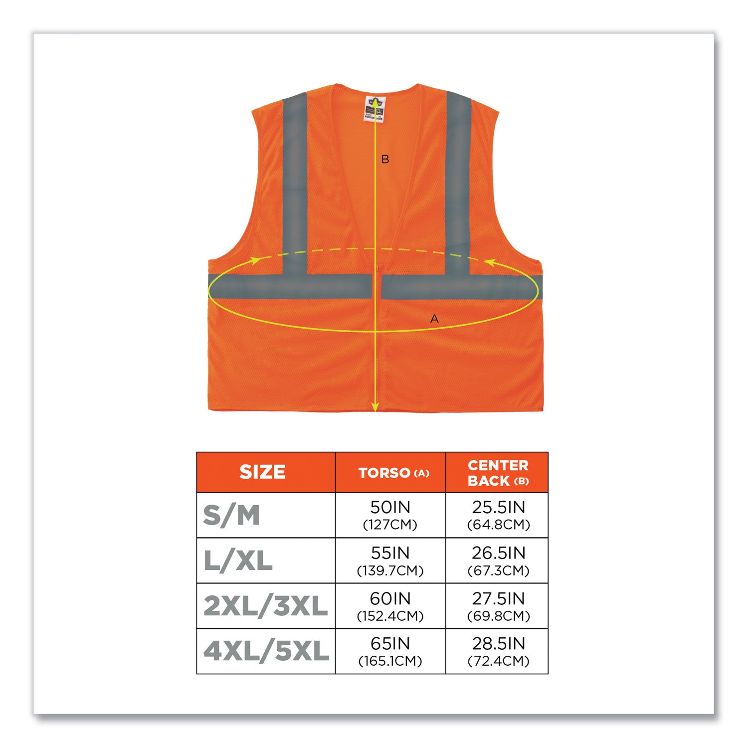 GloWear 8205Z Class 2 Super Economy Mesh Vest, Polyester, Orange, 2X-Large/3X-Large, Ships in 1-3 Business Days