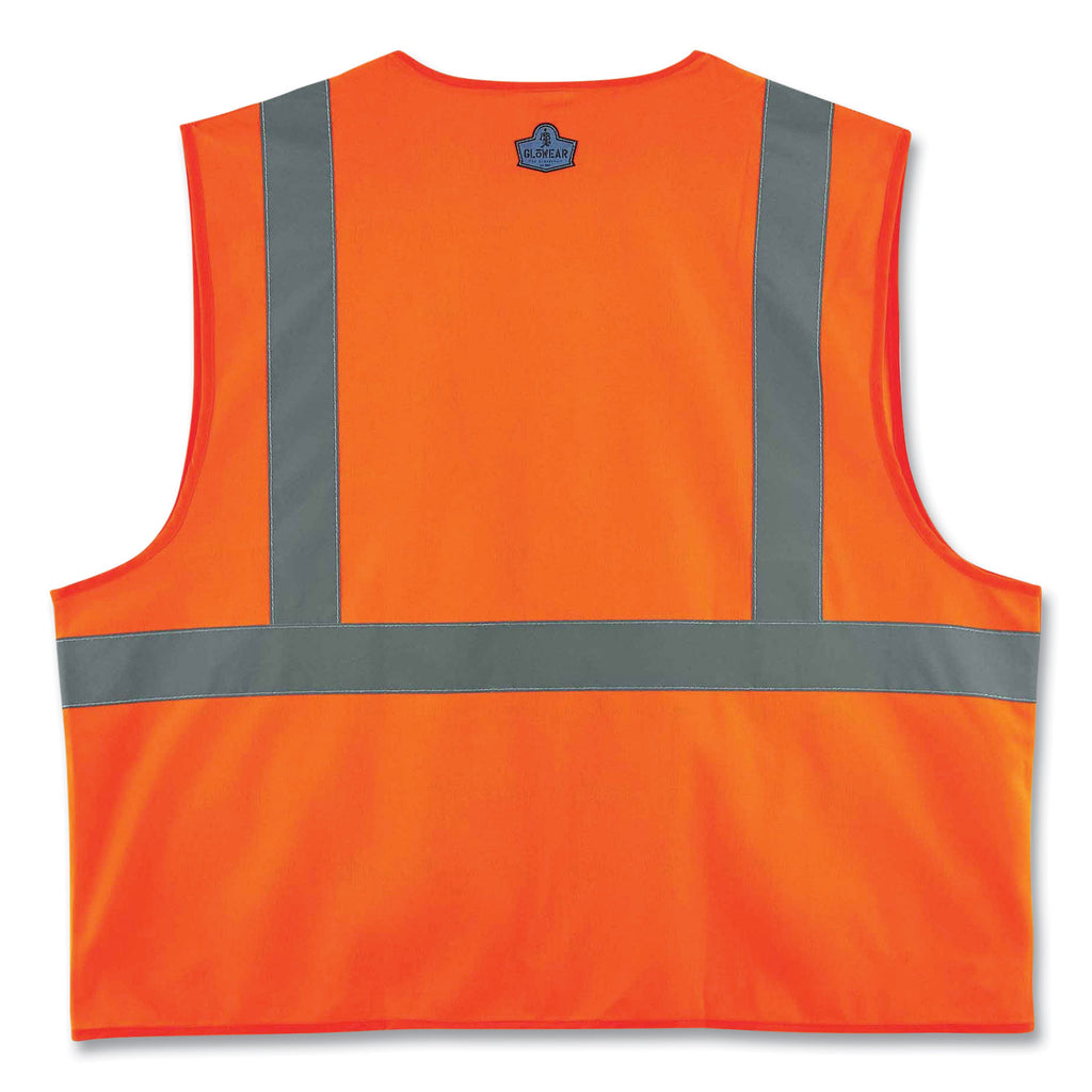 GloWear 8225Z Class 2 Standard Solid Vest, Polyester, Orange, Large/-Large, Ships in 1-3 Business Days